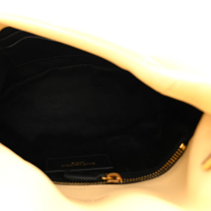 Saint Laurent Lambskin Quilted Toy Loulou Puffer Monogram Chain Satchel Jaune Pale 5 of 9