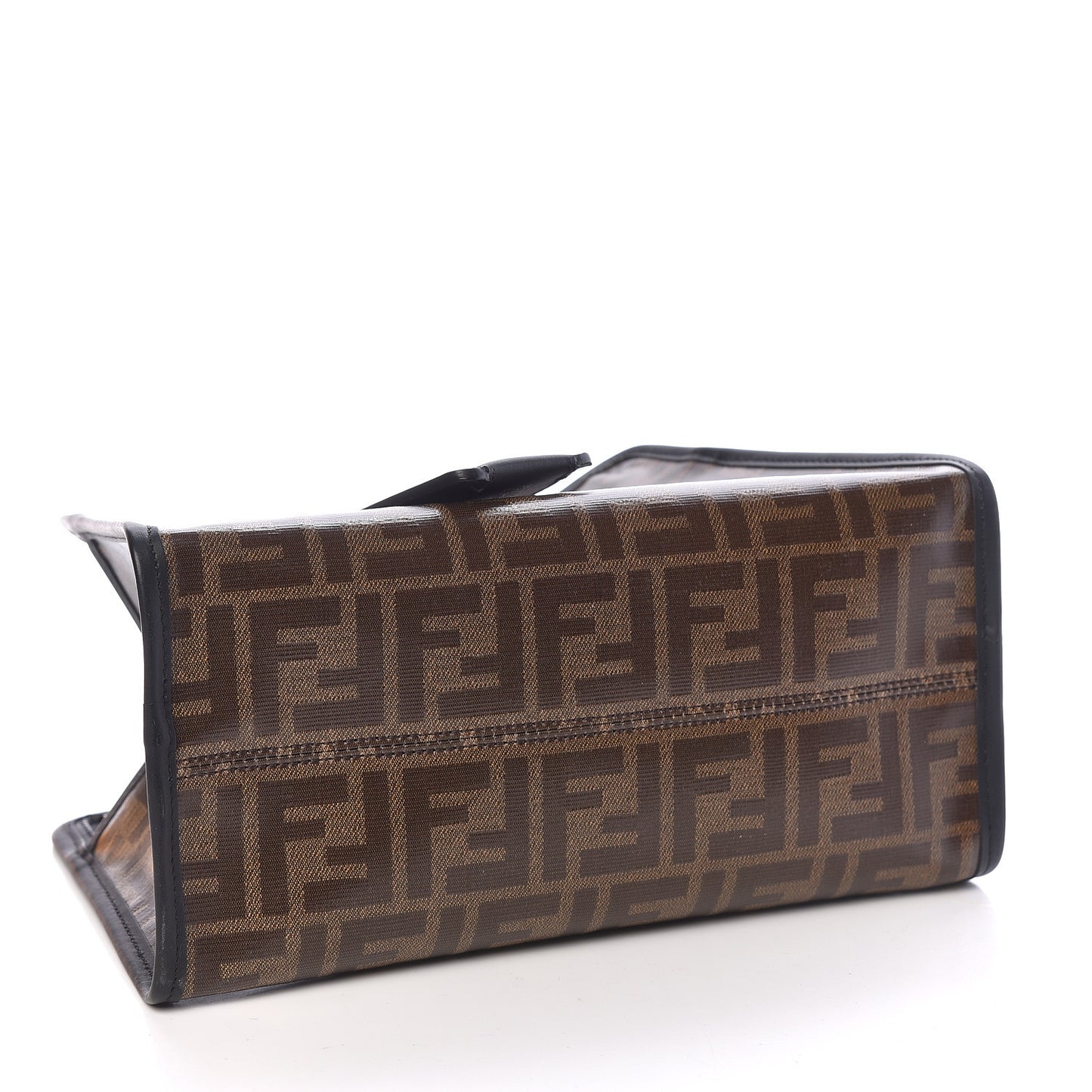 Glazed Fabric Vitello Century FF 1974 Stamp Patch Mini Peekaboo Defender Cover Mogano Panna Black