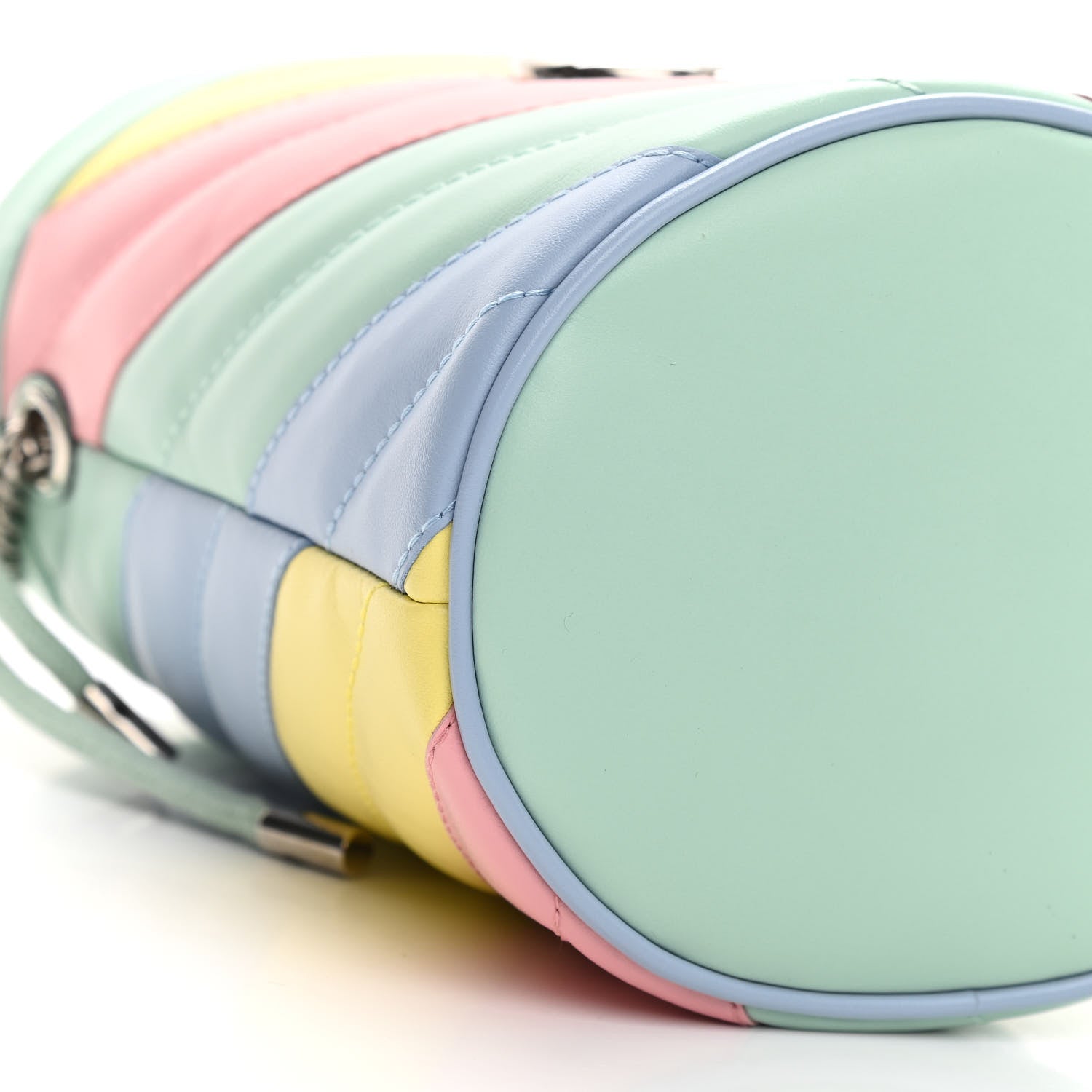 Gucci Calfskin Matelasse Diagonal Mini GG Marmont 2.0 Bucket Bag Pastel Multicolor 9 of 11