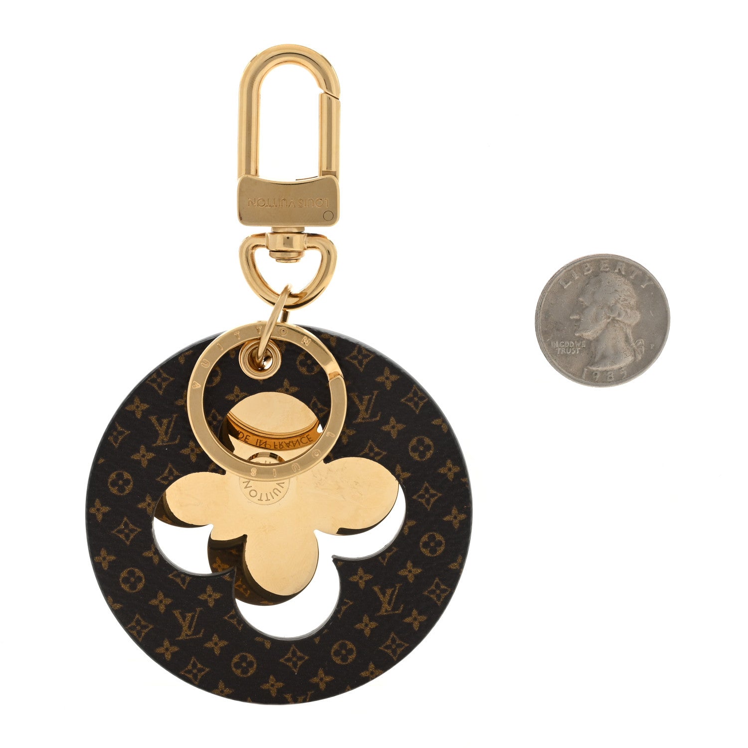 Louis Vuitton Monogram Puzzle Flower Bag Charm Key Holder Gold 2 of 3