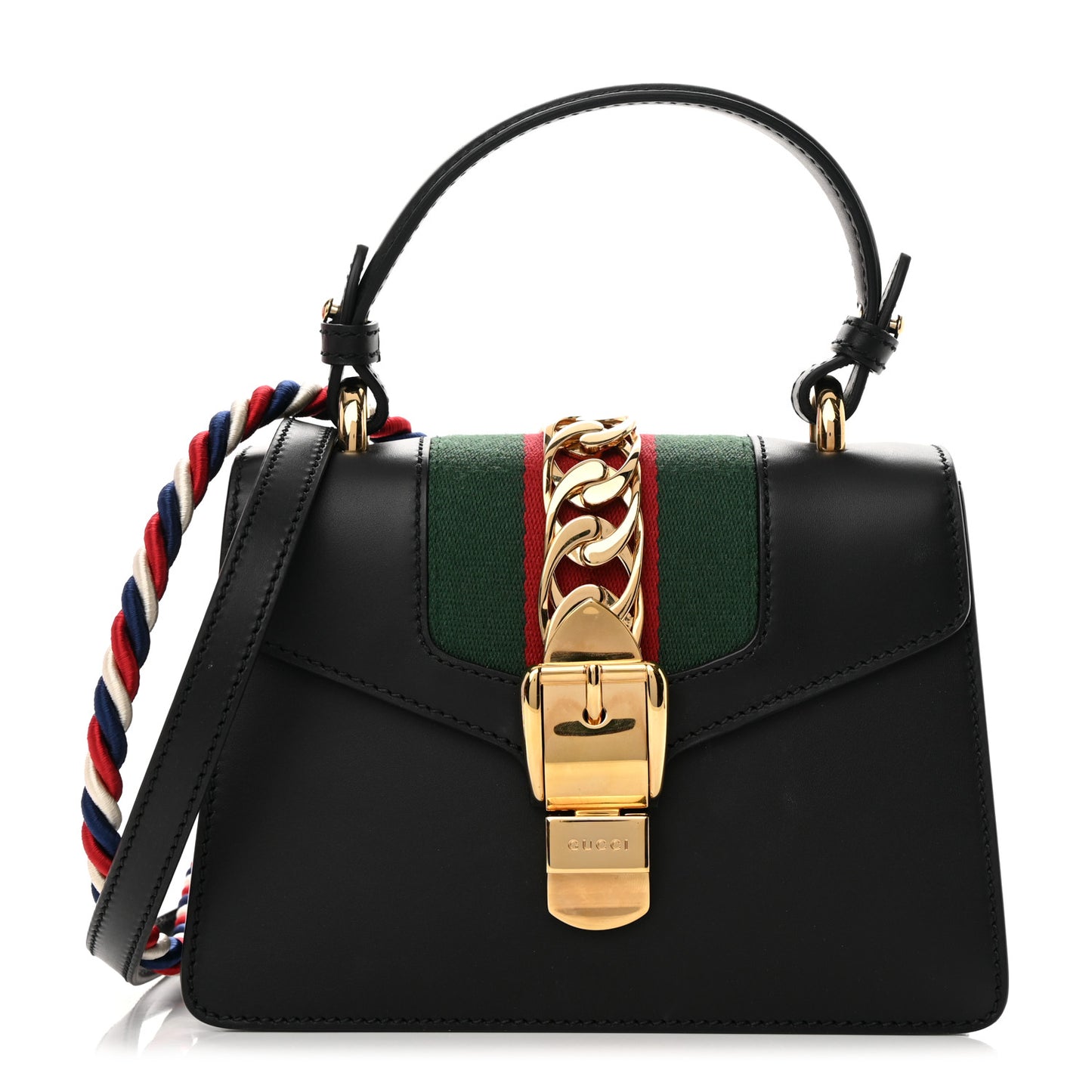 Calfskin Mini Sylvie Top Handle Bag Black