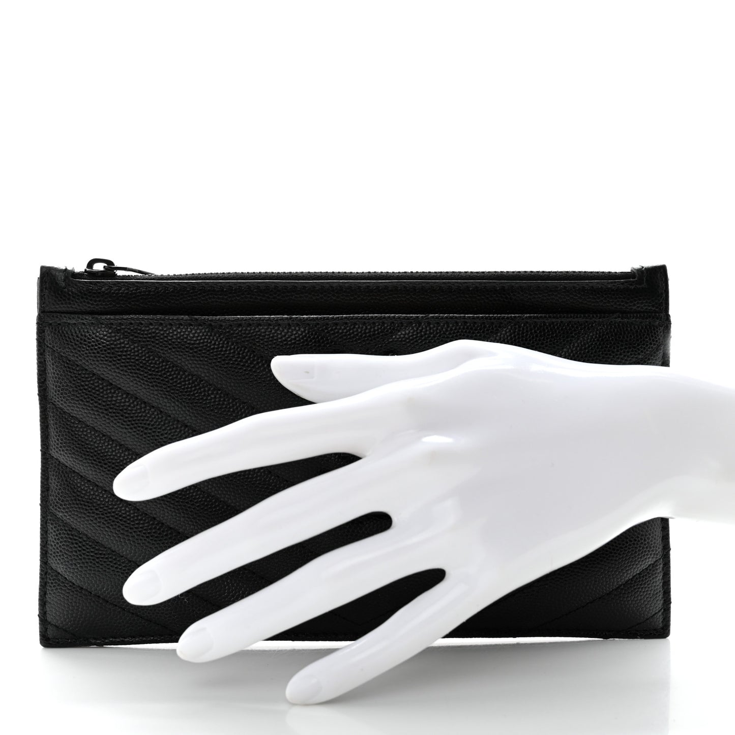 Grain De Poudre Chevron Monogram Bill Pouch Black