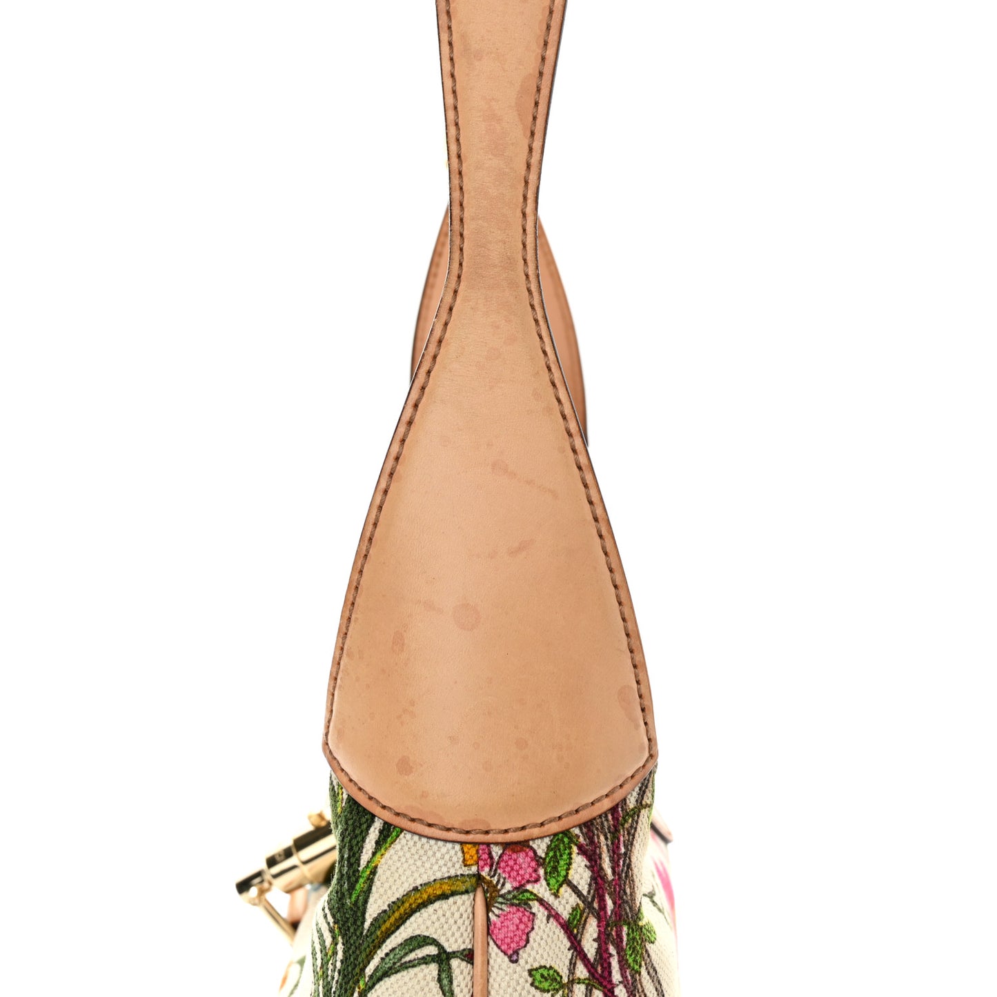 Canvas Beaded Floral Flora Small Jackie O Hobo White