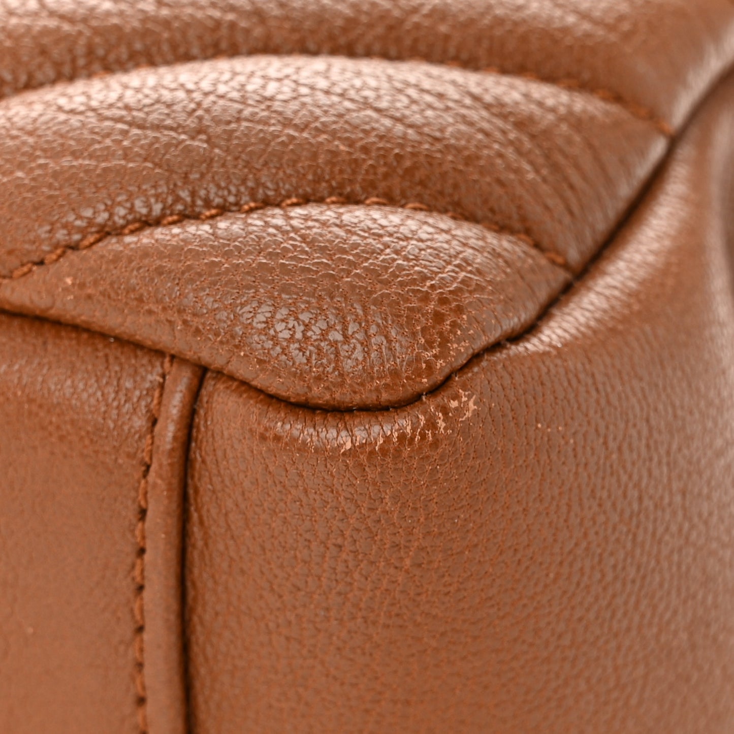 Sheepskin Matelasse Chevron Monogram Medium College Bag Brick