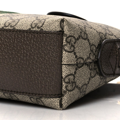 Gucci GG Supreme Monogram Textured Dollar Calfskin Web Small Ophidia Dome Shoulder Bag Beige Ebony New Acero 10 of 10