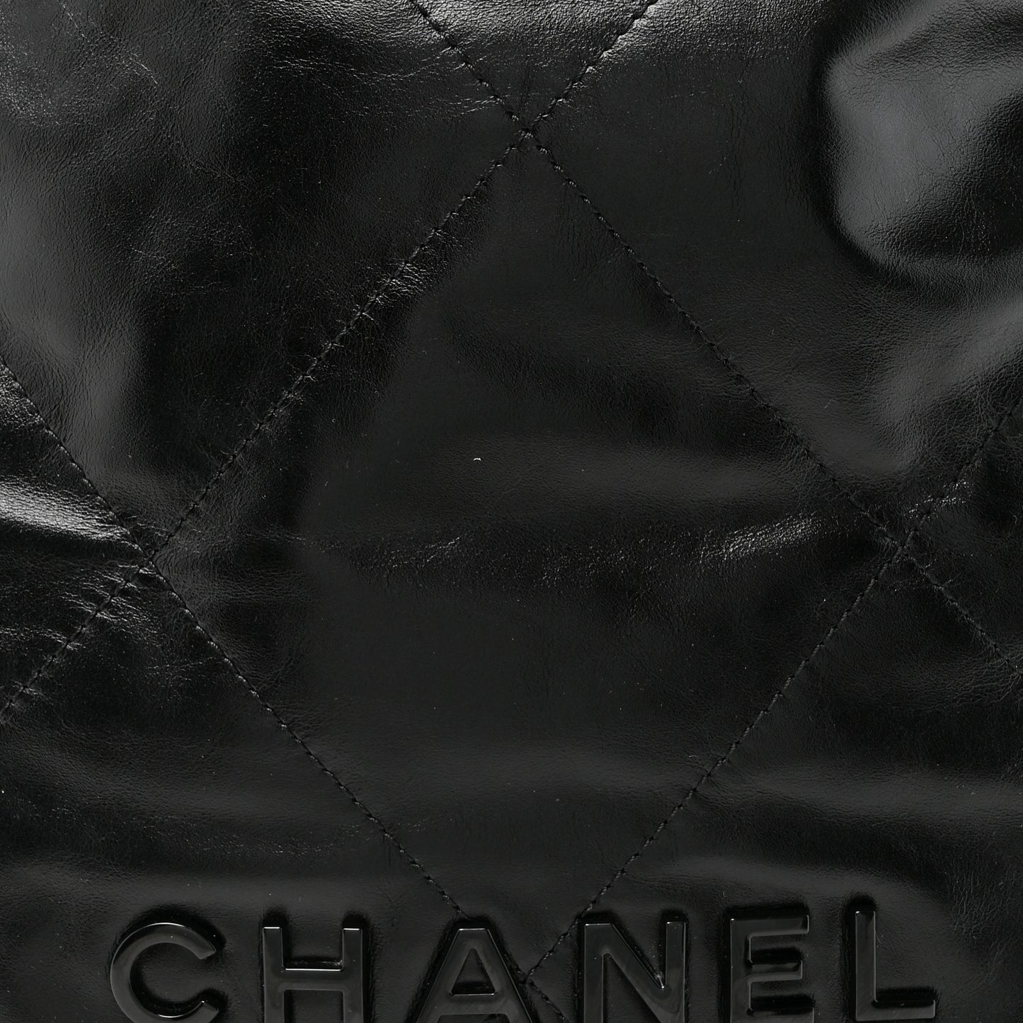 Shiny Calfskin Quilted Small Chanel 22 So Black