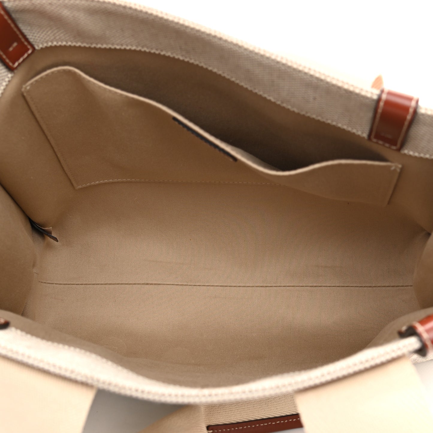 Cotton Calfskin Medium Woody Ribbon Tote White Brown