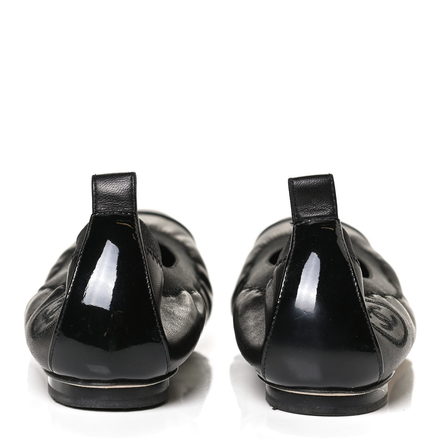Chanel Lambskin Patent CC Elastic Cap Toe Ballerina Flats 35.5 Black 6 of 11