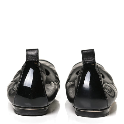 Chanel Lambskin Patent CC Elastic Cap Toe Ballerina Flats 35.5 Black 6 of 11