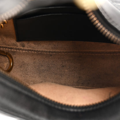 Gucci Calfskin Matelasse Chevron Mini GG Marmont Half Moon Hobo Black 5 of 12