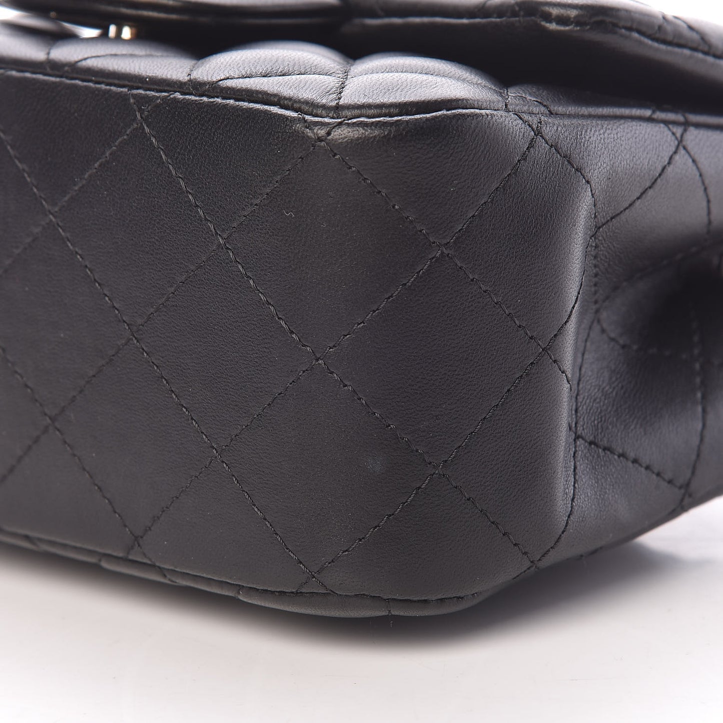 Lambskin Quilted Mini Square Flap Black