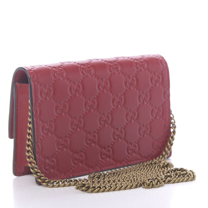 Gucci Guccissima Mini Cherry Chain Bag Hibiscus Red 3 of 9