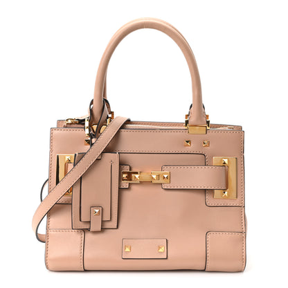 Valentino Garavani Calfskin Twist Lock My Rockstud Shoulder Bag Poudre 1 of 9