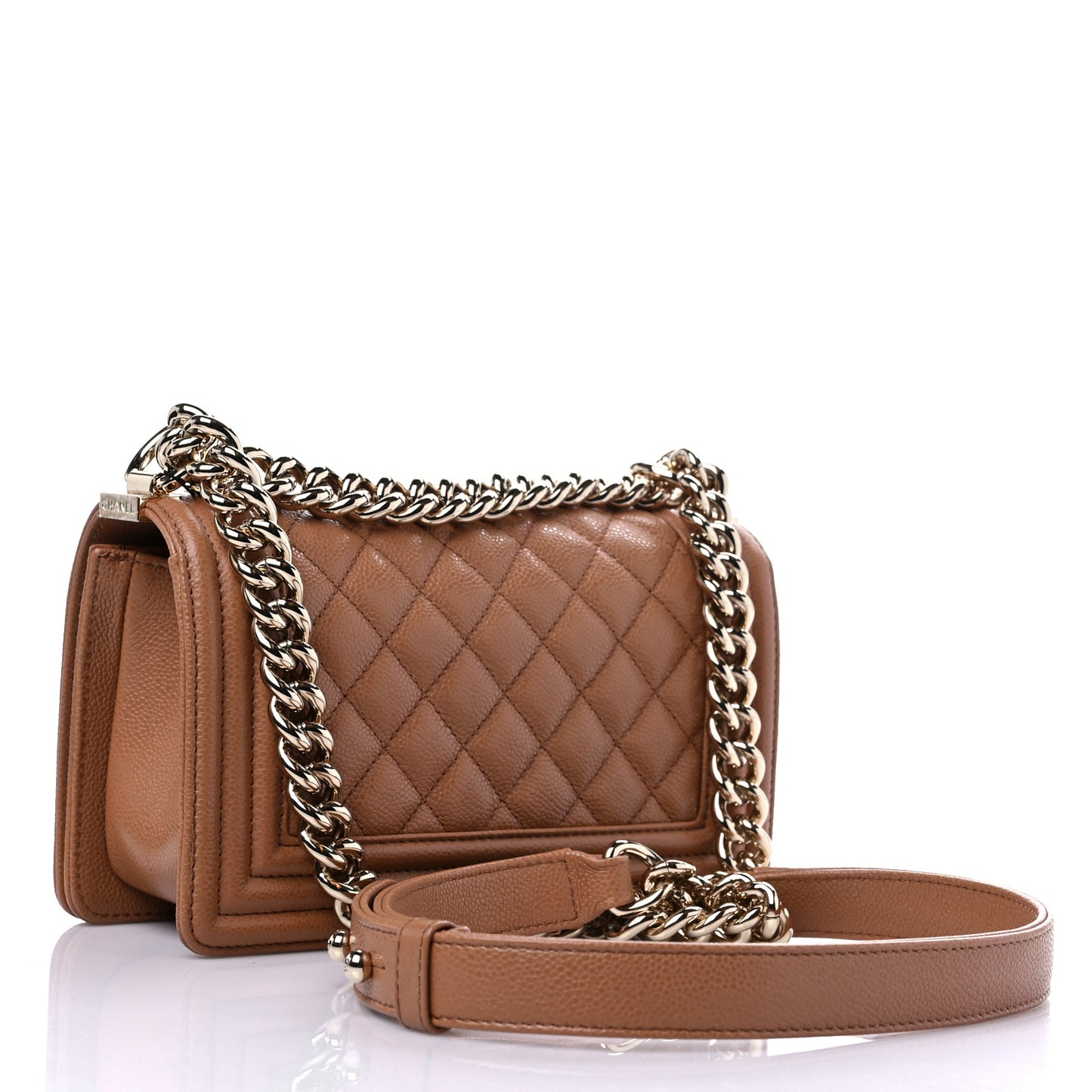 Caviar Quilted Small Boy Flap Brown