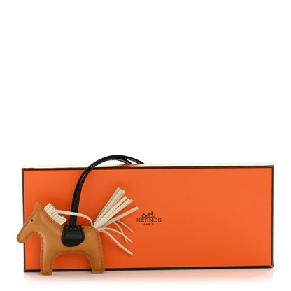Hermes Milo Lambskin Grigri Rodeo Bag Charm PM Sesame Craie Black 5 of 5