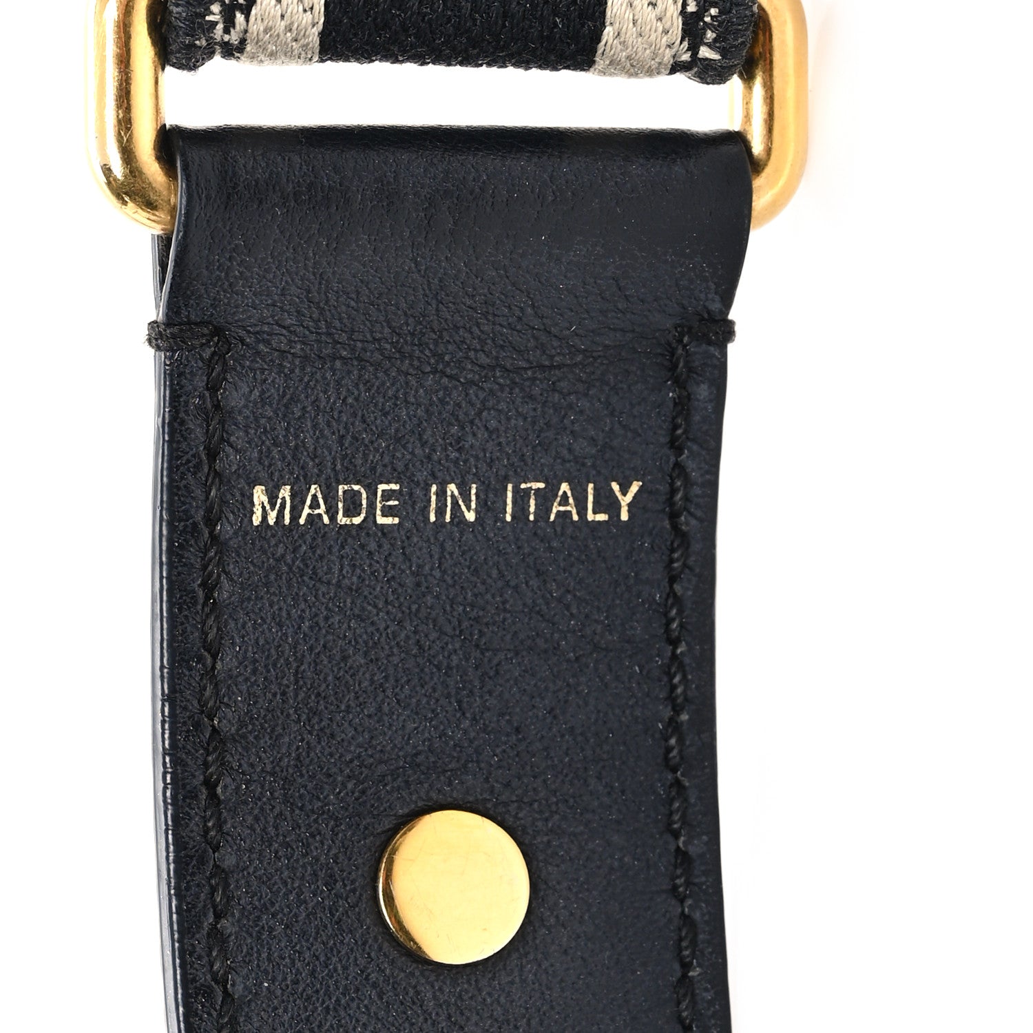 Christian Dior Canvas Embroidered Shoulder Strap Blue 3 of 4