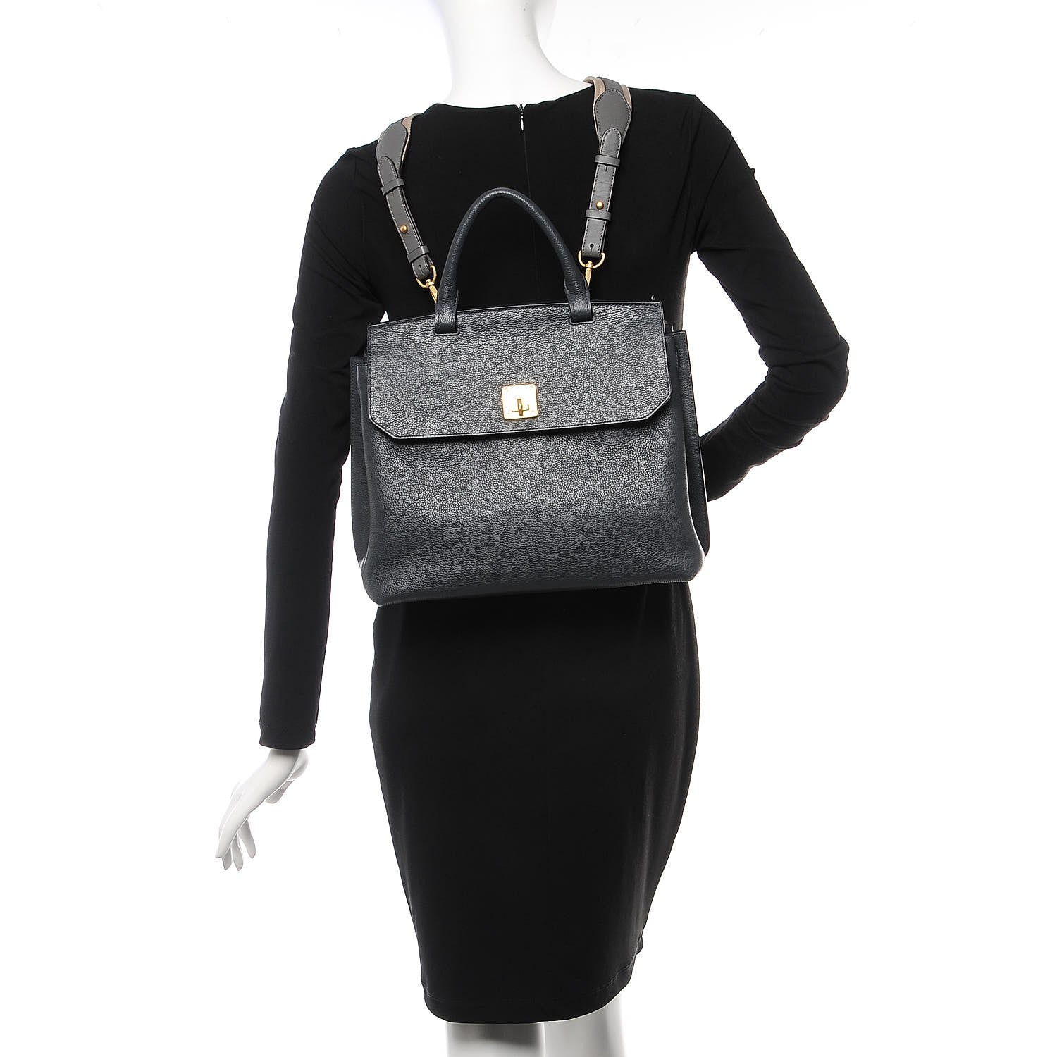 MCM Pebbled Calfskin Medium Milla Backpack Black 2 of 15