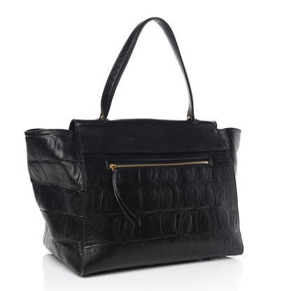 Celine Calfskin Crocodile Embossed Small Belt Bag Black 3 of 18