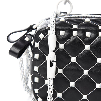 Valentino Garavani Lambskin Free Rockstud Spike Camera Bag Black 8 of 8
