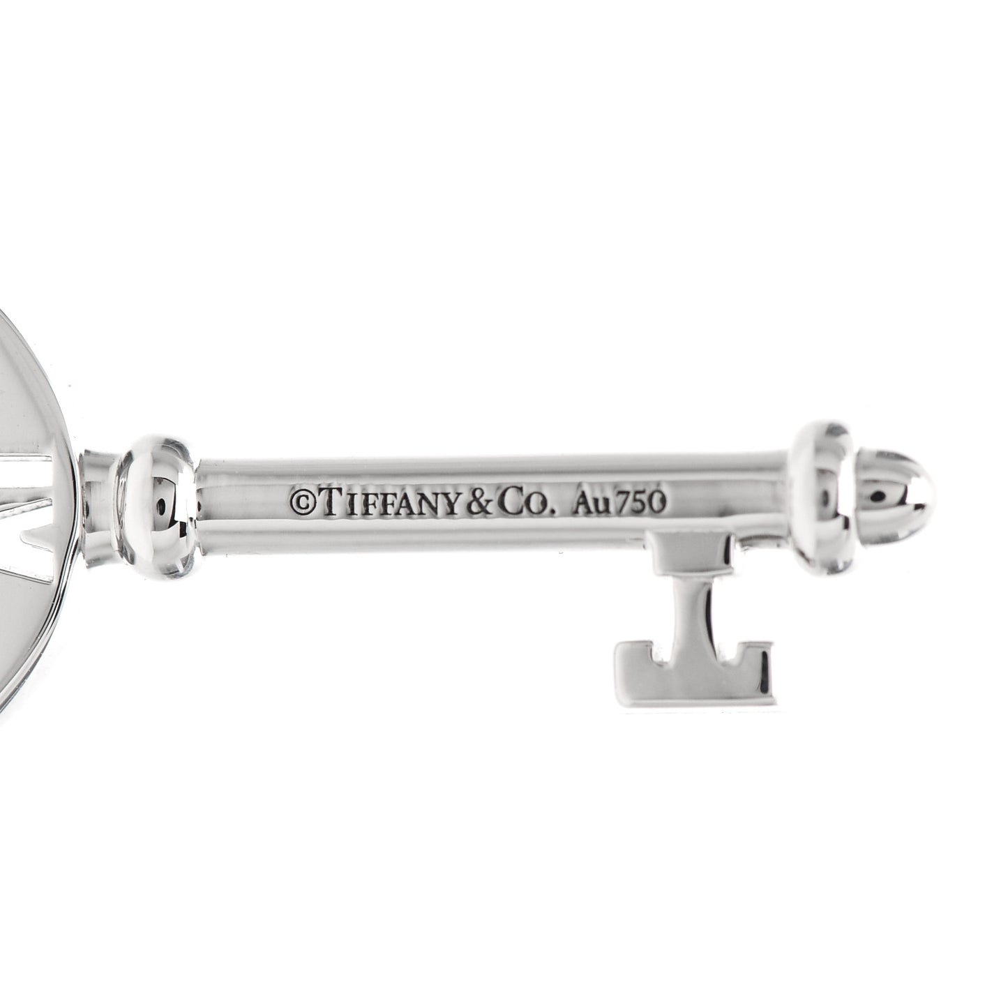 18K White Gold Ruby Atlas Pierced Key Pendant