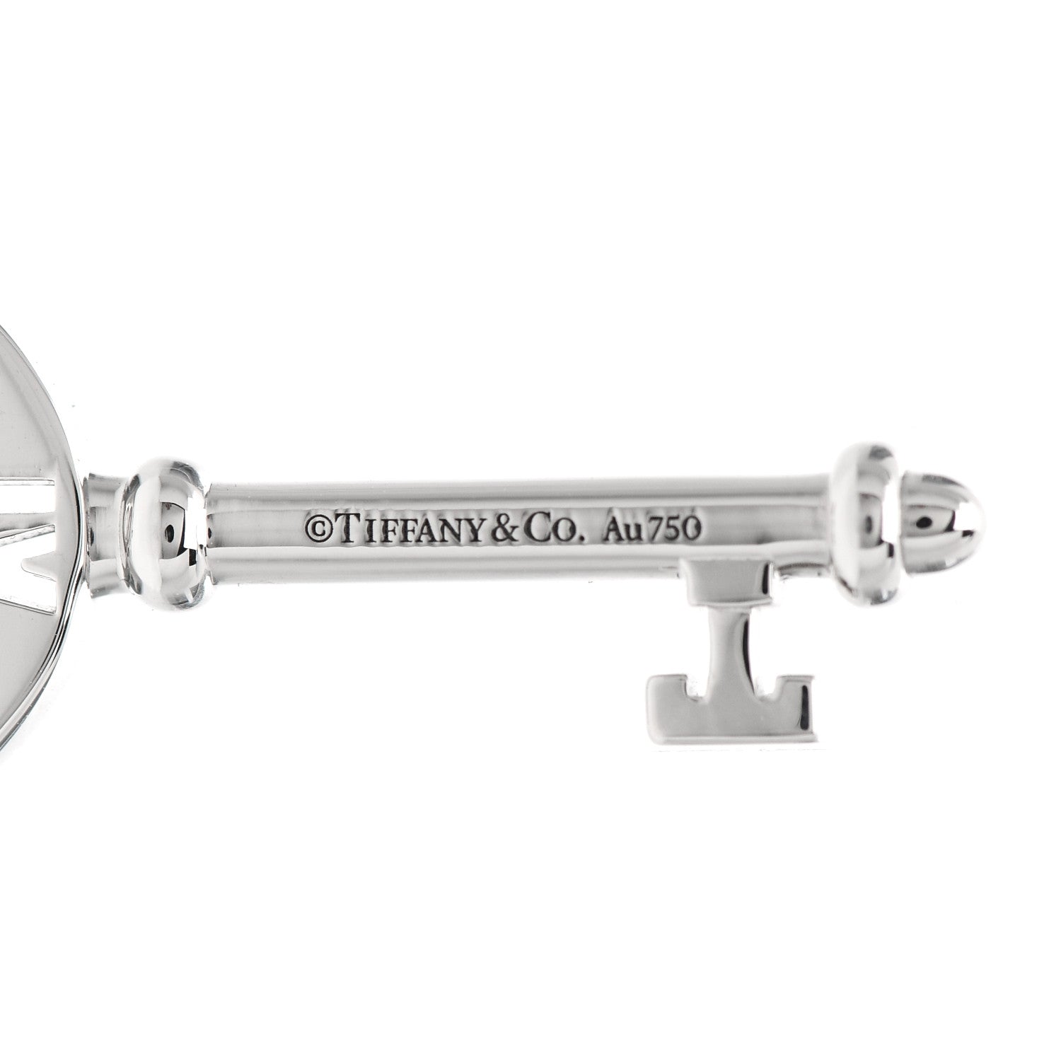 Tiffany 18K White Gold Ruby Atlas Pierced Key Pendant 4 of 5