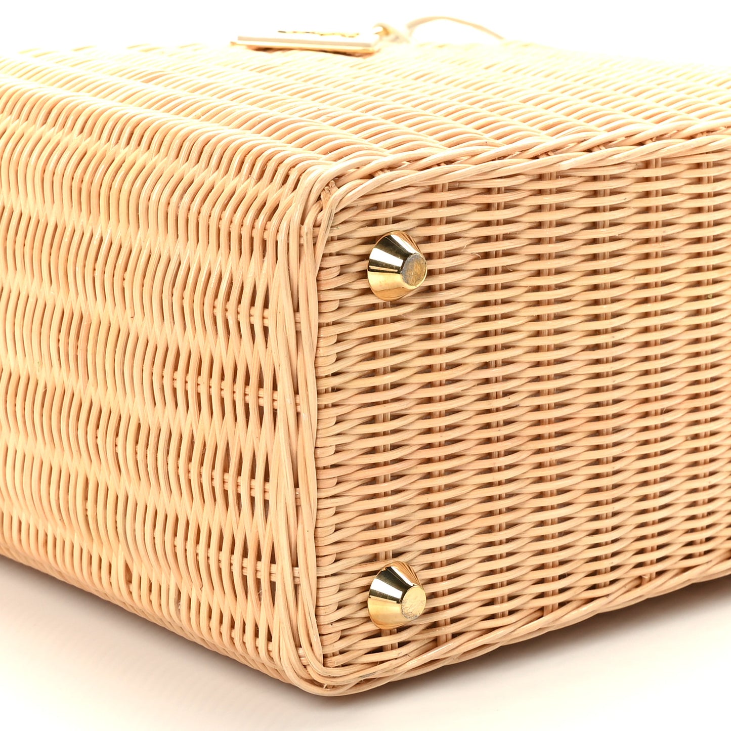 Wicker Canvas Tote Naturale White