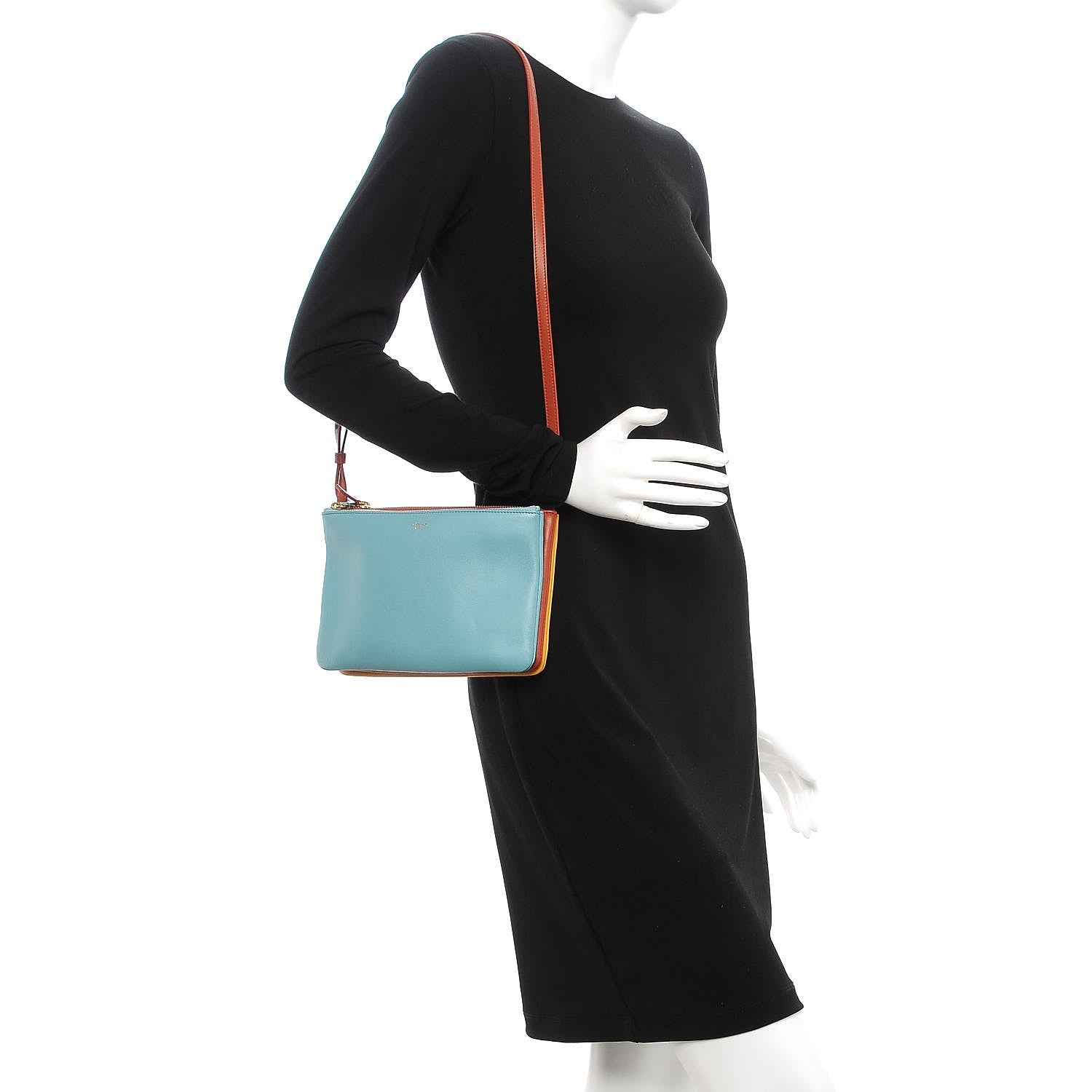 Celine Lambskin Small Multicolor Trio Crossbody Bag Antarctic 2 of 10