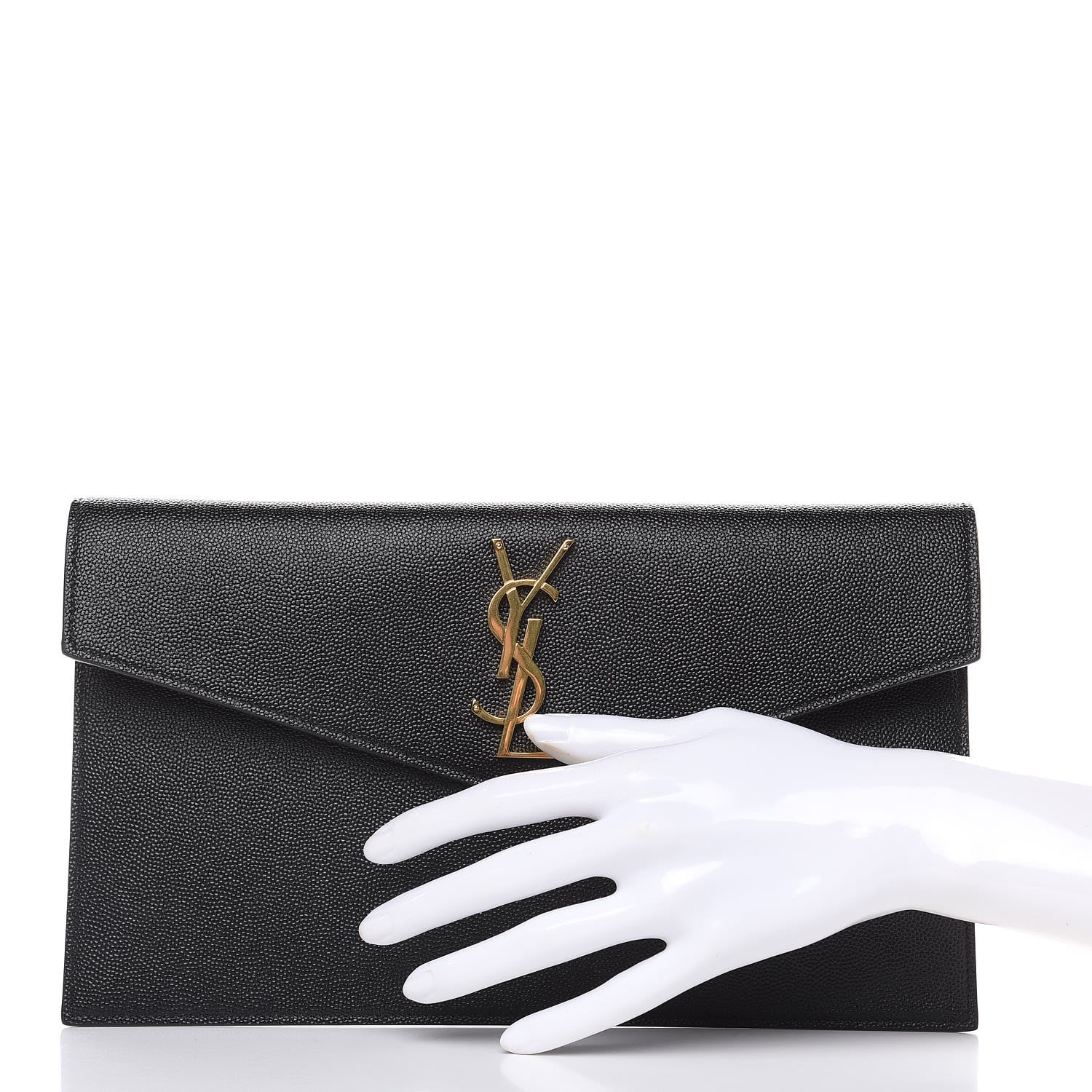 Saint Laurent Grain De Poudre Uptown Pouch Black 2 of 8