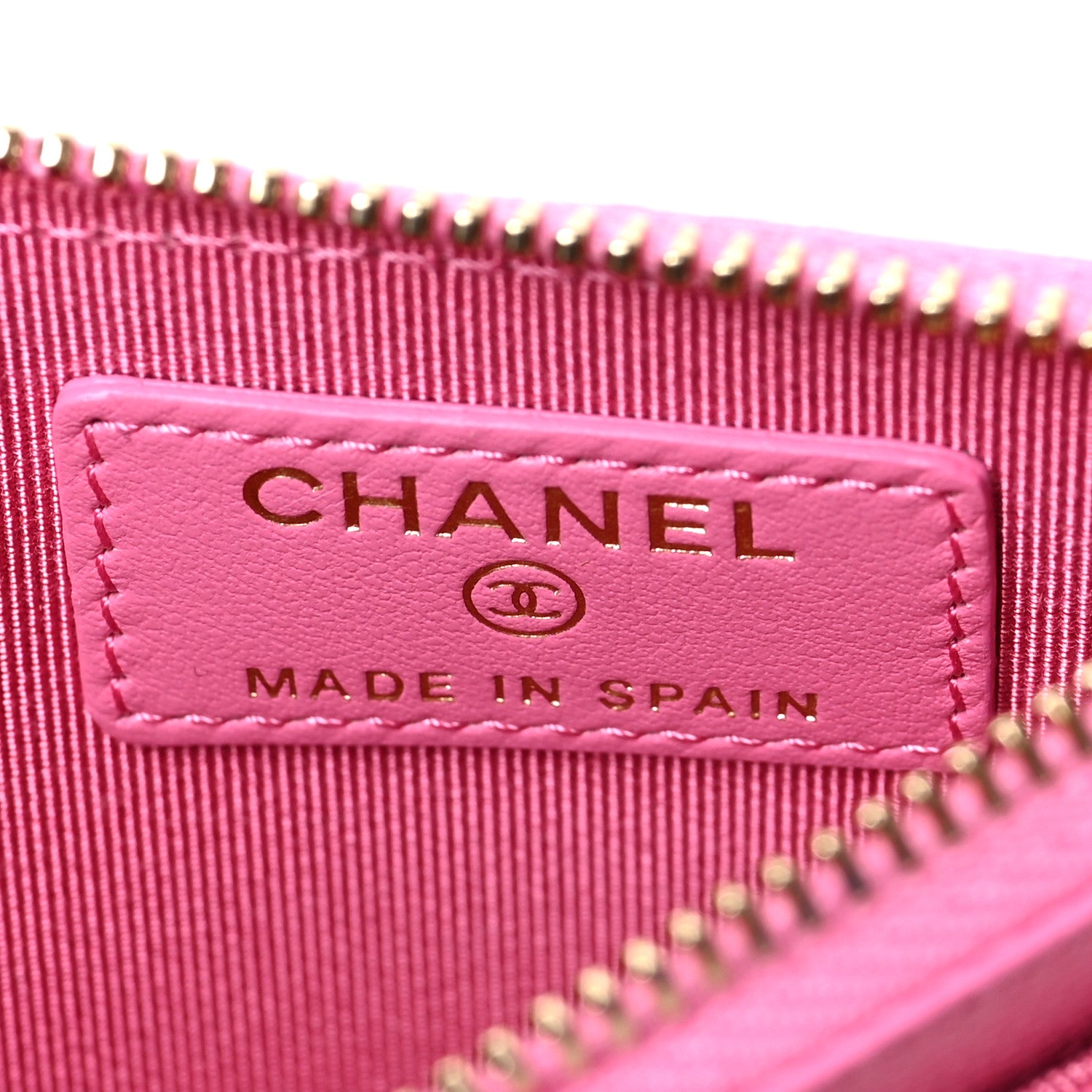 Chanel Caviar Quilted CC Zip Card Holder Pink 6 of 7
