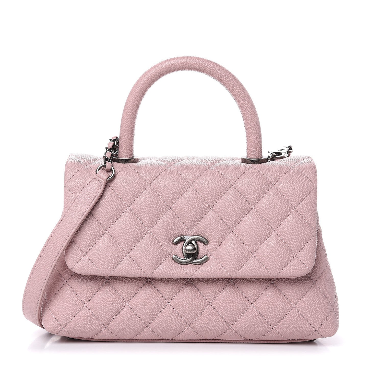 Caviar Quilted Mini Coco Handle Flap Pink