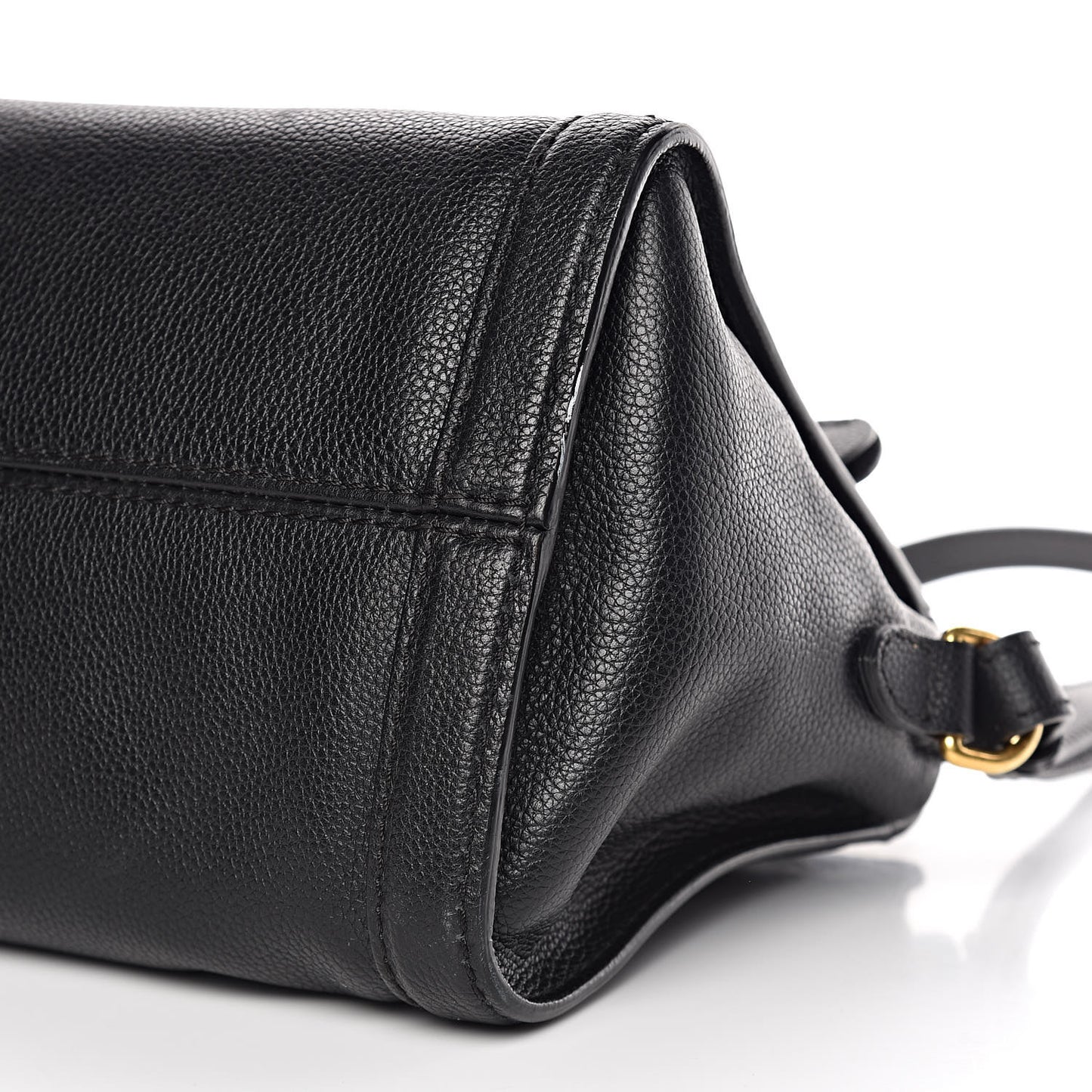Pebbled Calfskin Small Skull Padlock Zip Around Tote Black