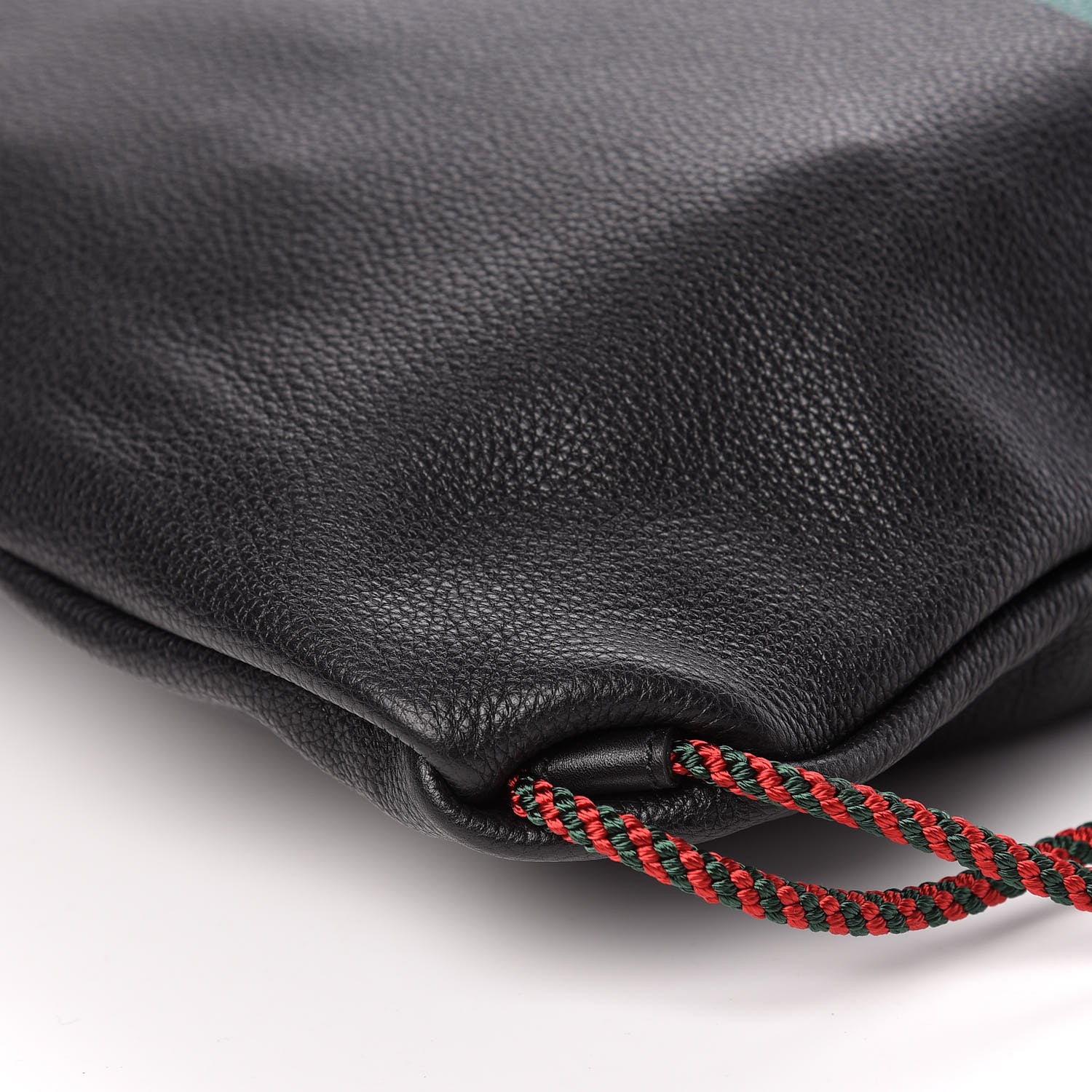 Gucci Calfskin Logo Drawstring Backpack Black 11 of 11