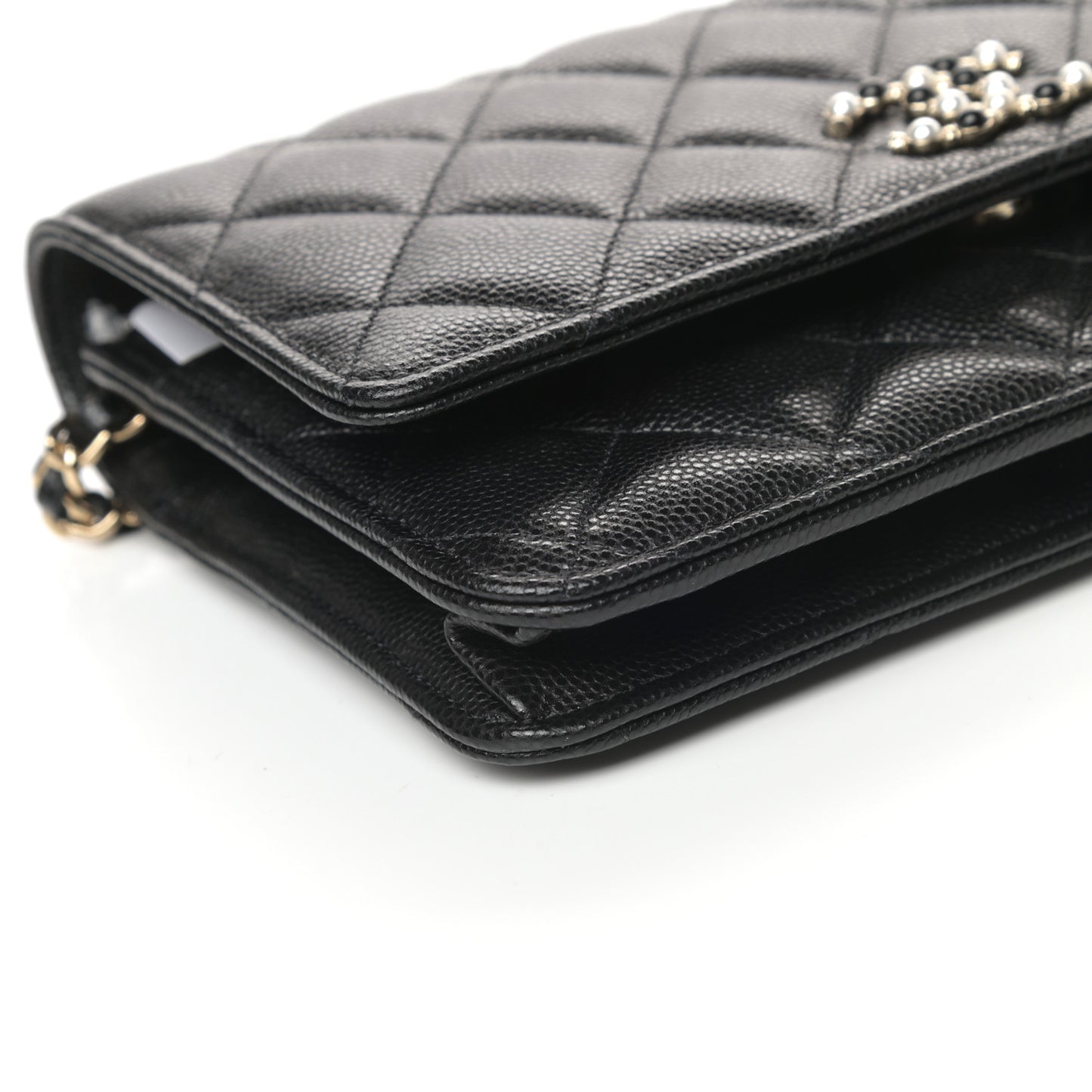 Caviar Quilted Coco Candy Wallet On Chain WOC Black