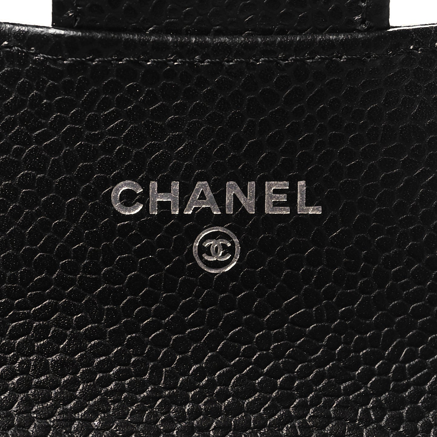 Caviar Quilted Flap Card Holder Wallet Black