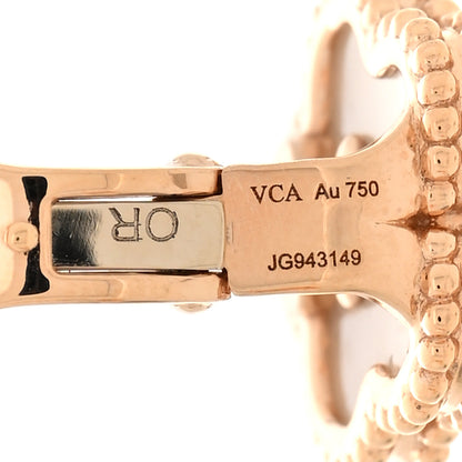 Van Cleef & Arpels 18K Rose Gold Mother of Pearl Lucky Springs Plum Blossom Earrings 4 of 4