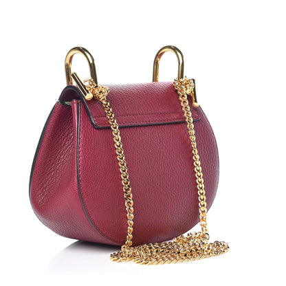 Chloe Grained Lambskin Nano Drew Shoulder Bag Wine Purple 3 of 9