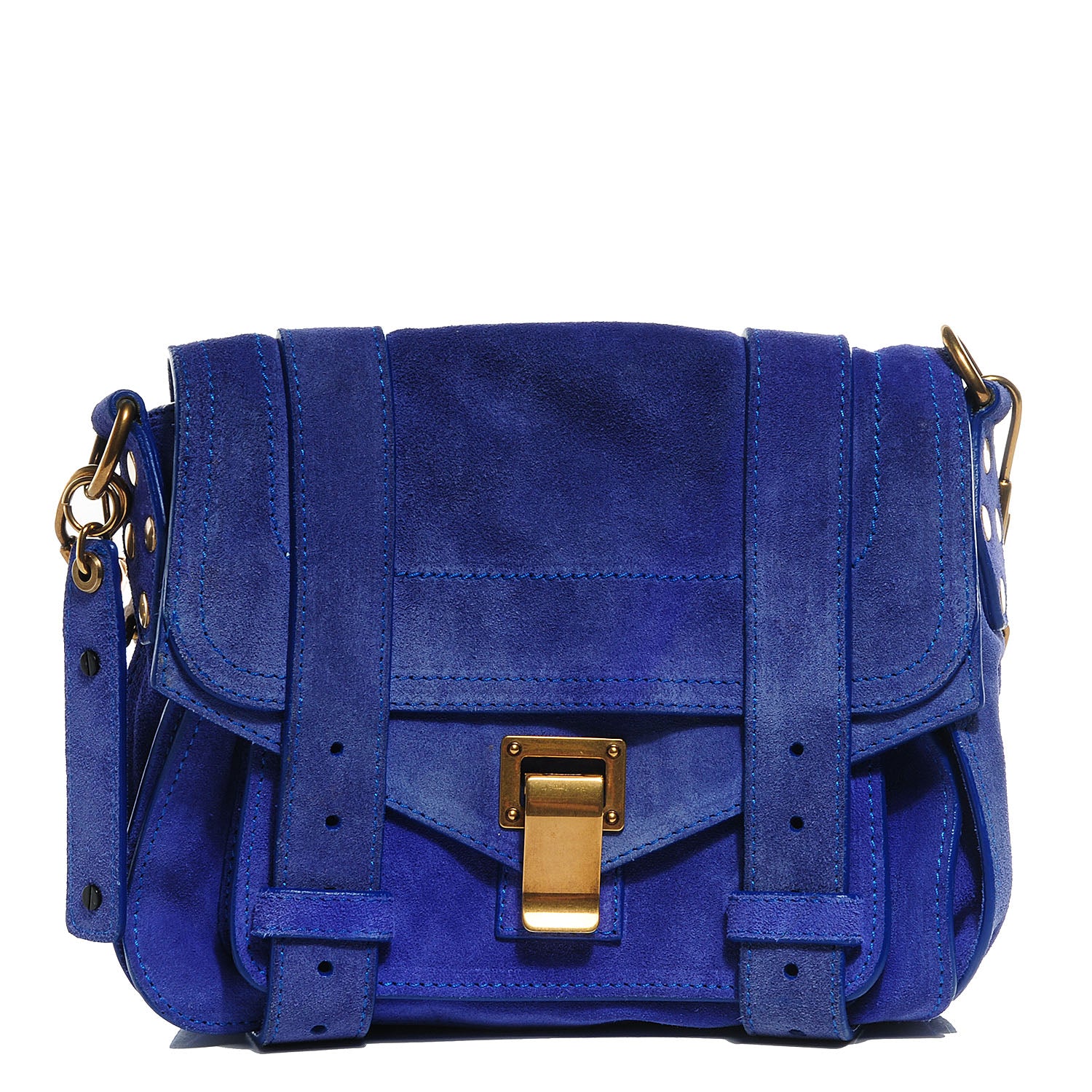 Proenza Schouler Suede PS1 Mini Pouch Messenger Bag Cobalt 1 of 12
