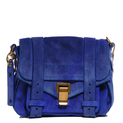 Proenza Schouler Suede PS1 Mini Pouch Messenger Bag Cobalt 1 of 12