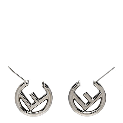 Fendi Metal FF Hoop Earrings Silver 3 of 5
