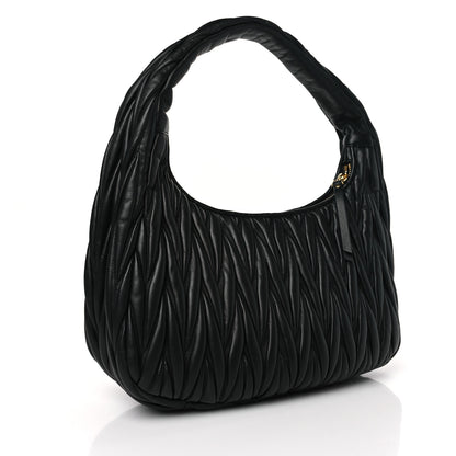 Miu Miu Nappa Matelasse Wander Large Hobo Black 3 of 8
