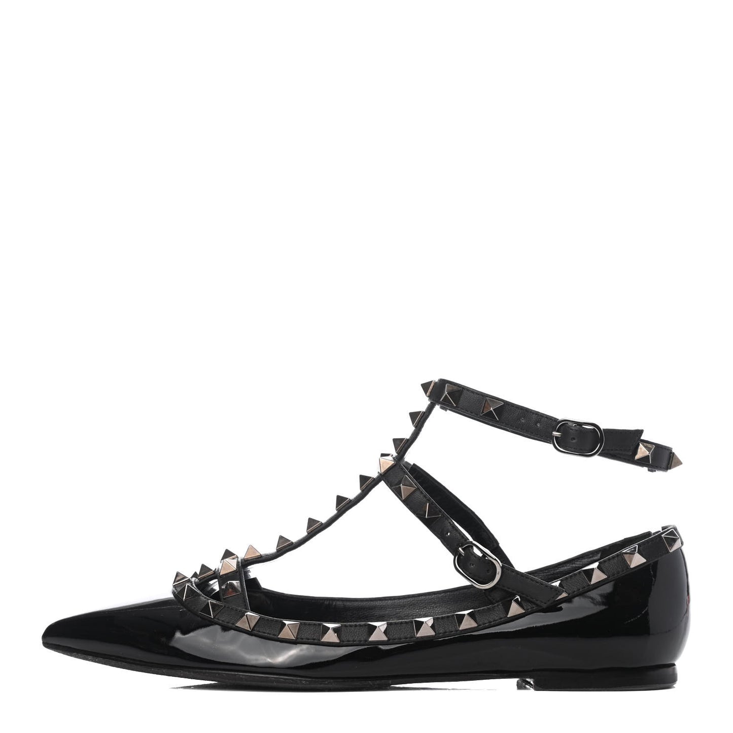 Patent Rockstud Cage Ballerina Flats 37 Black