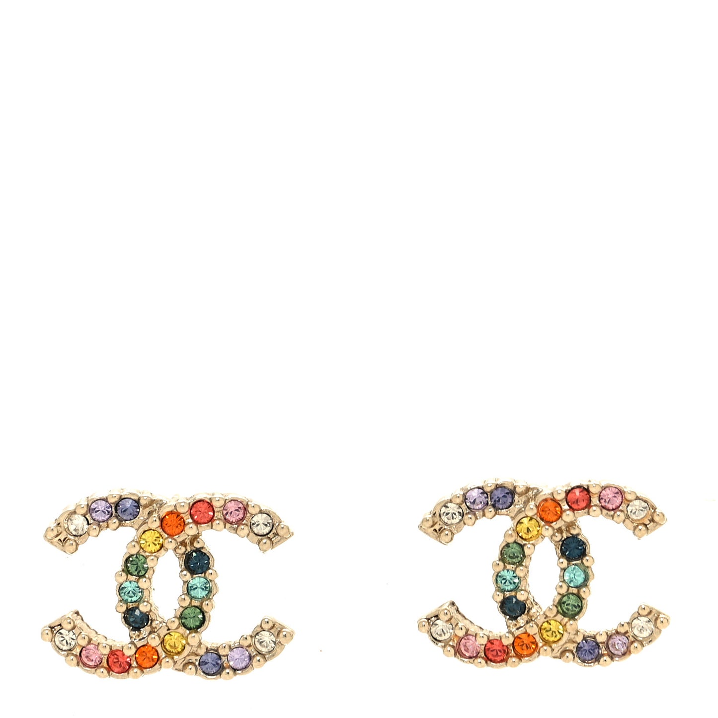 Crystal Over The Rainbow CC Earrings Gold Multicolor
