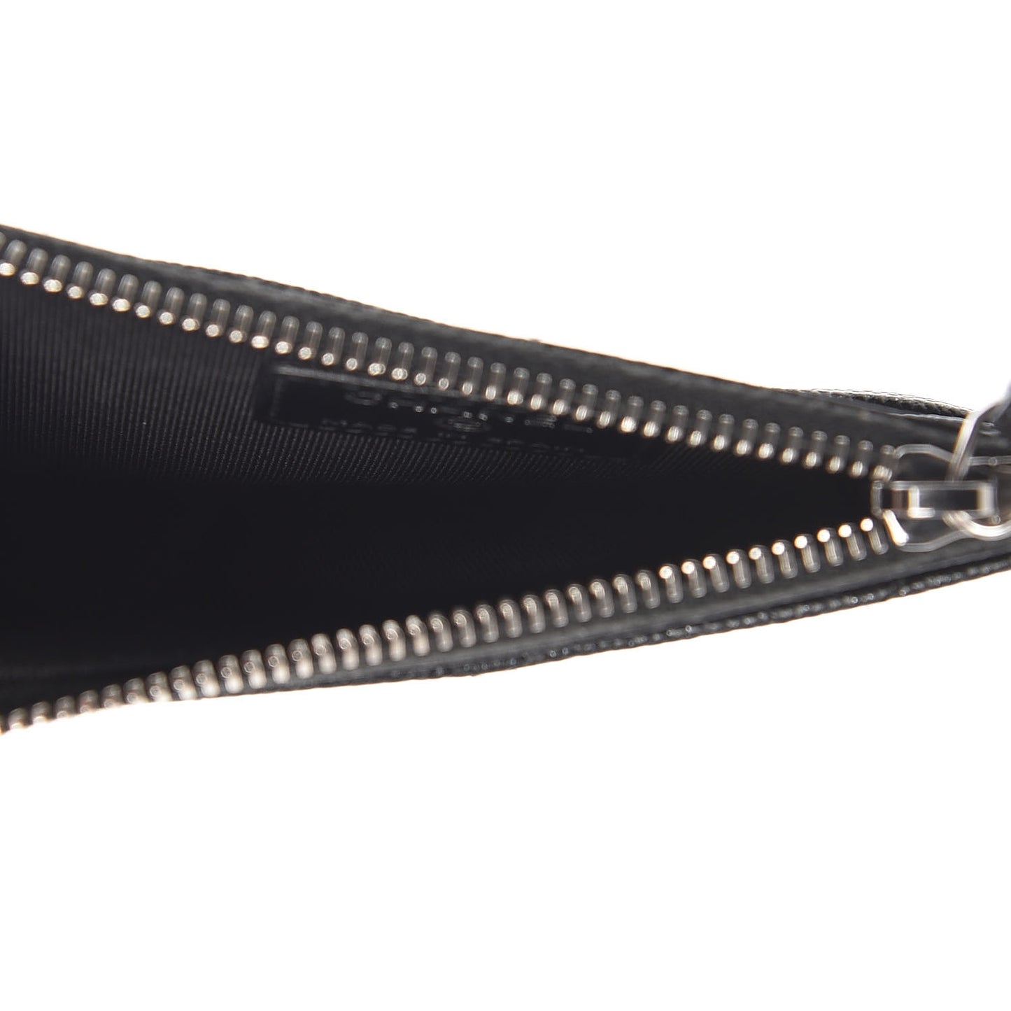 Iridescent Caviar Quilted CC Zip Card Holder Black