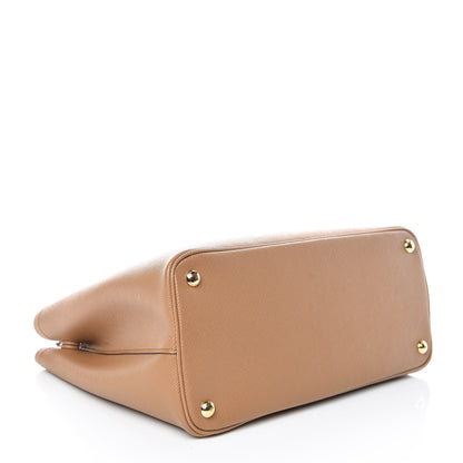 Prada Saffiano Cuir Medium Double Bag Caramel Fuoco 4 of 11