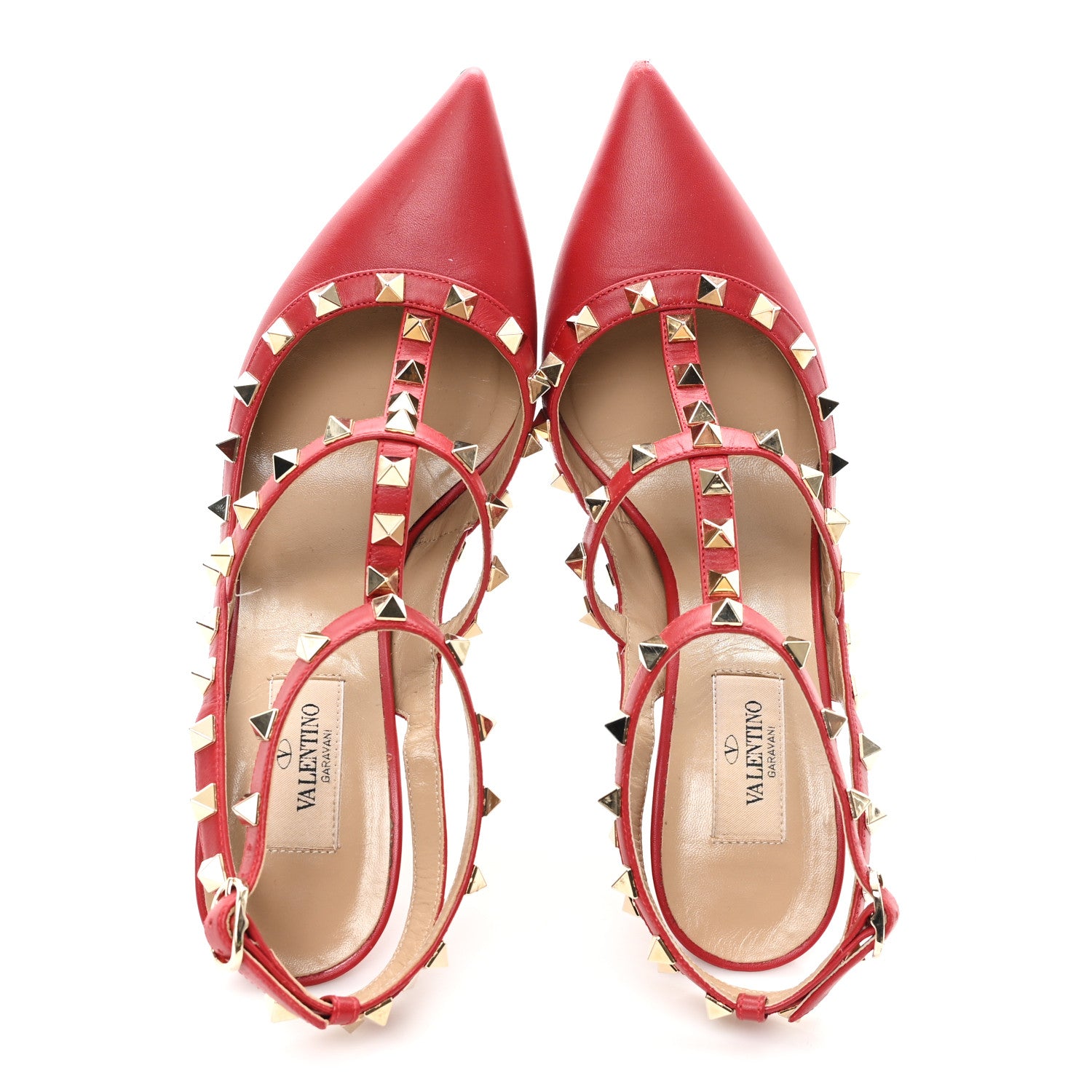 Valentino Garavani Calfskin Rockstud Ankle Strap 100mm Pumps 38.5 Rosso Valentino 2 of 10