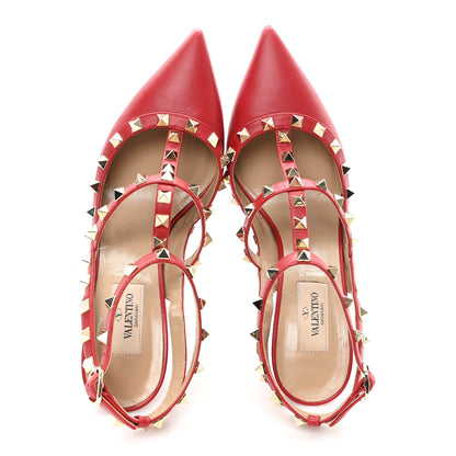 Valentino Garavani Calfskin Rockstud Ankle Strap 100mm Pumps 38.5 Rosso Valentino 2 of 10