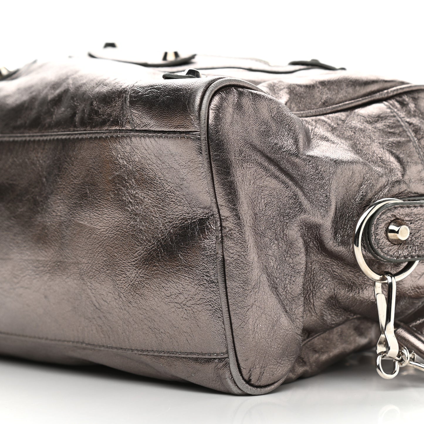 Agneau Classic Hardware Box Bag Metallic