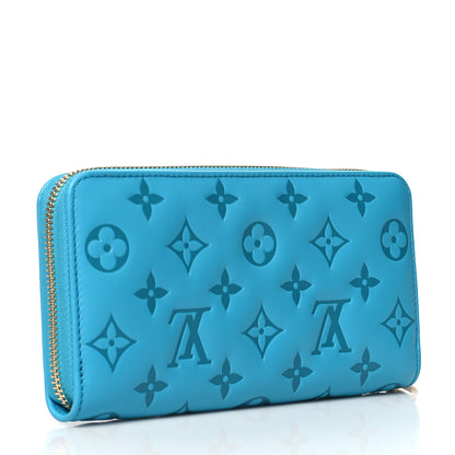 Louis Vuitton Lambskin Embossed Monogram Coussin Zippy Wallet Turquoise 3 of 7
