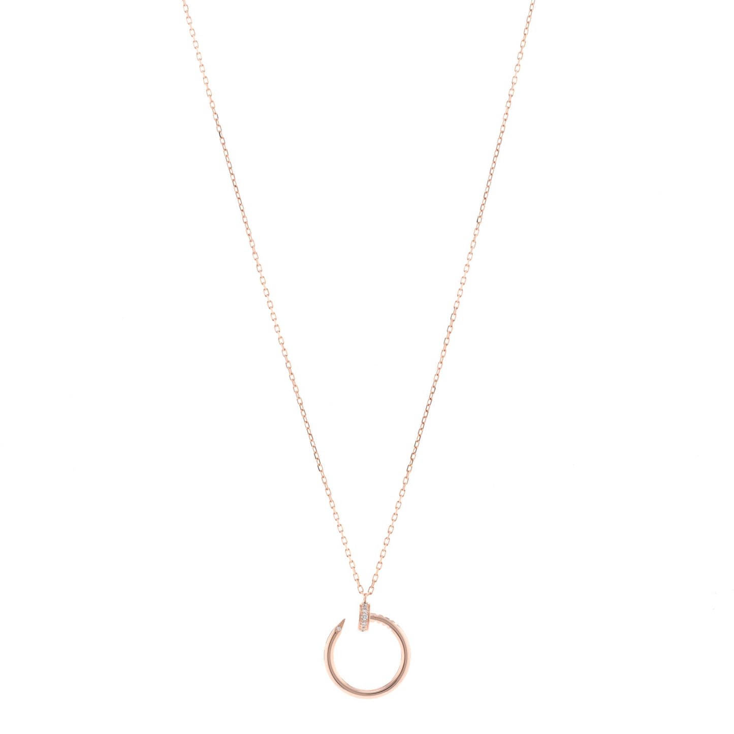 18K Pink Gold Diamond Juste Un Clou Pendant Necklace
