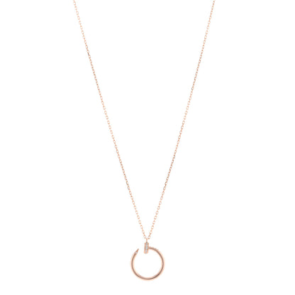 Cartier 18K Pink Gold Diamond Juste Un Clou Pendant Necklace 1 of 6